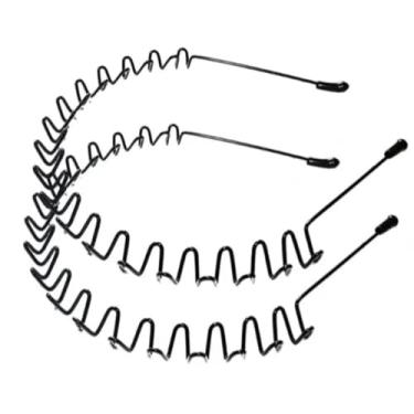 Imagem de Kit 2 Tiaras Masculinas de Metal Estilo Ondinha – Arco de Cabelo Ferro Preto Diadema Masculina Simples (04B-02)