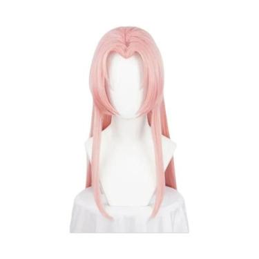 Imagem de Peruca Sintética Longa Rosa Haruno Sakura Para Cosplay Com Chapéu Verm