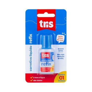 Imagem de Corretivo Liquído Tris Refix 18ml Cartela 1 Unidade