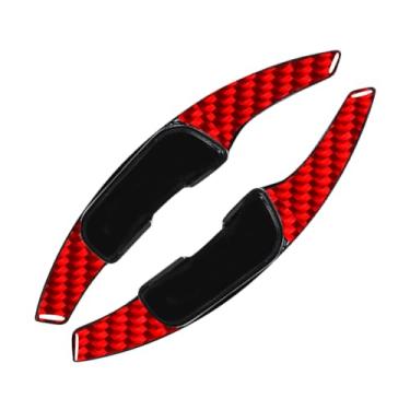 Imagem de 1 peça de extensão de câmbio de volante ABS capa de acabamento em fibra de carbono vermelha, para Atenza 14-19, para Axela 14-22, para CX-3 16-21 Auto