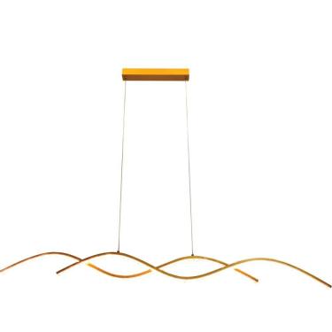 Imagem de Pendente Moderno Ondas Dourado Escovado 88cm Led 32W 3200K Bivolt