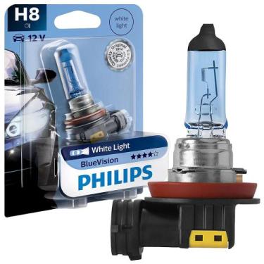 Imagem de Lâmpada Farol BlueVision Moto Branca H8 12V 35W 3700K Philips 12360BVB