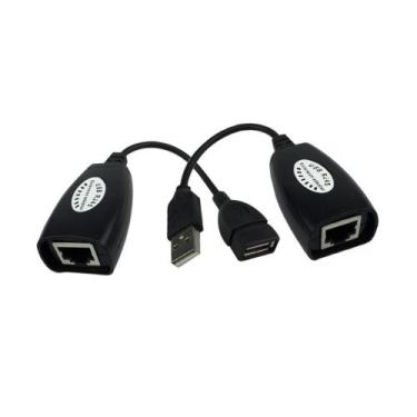 Imagem de Cabo usb adptador extensor rj45 - Jpcell, Rj45, Preto, 2 cabos, Extens