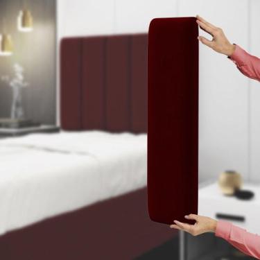 Imagem de Painel Modulado Nashira 60x20 Cm Sued Aradecor, Bordô, ÚNICO
