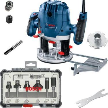 Imagem de Tupia Coluna Bosch 1300w Gof130 E Kit Fresas 2607017468 110v