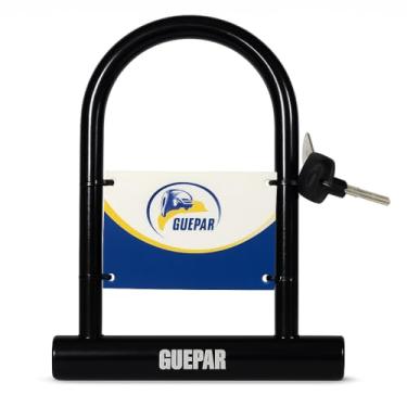 Imagem de CADEADO COM CHAVE bicicleta U-LOCK RIGIDA tranca anti furto moto proteção reforçado 19.5Cmx24.5Cm