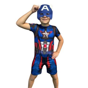 Imagem de Fantasia Capitão América Infantil Sem Enchimento - RR STORE, Máscara E