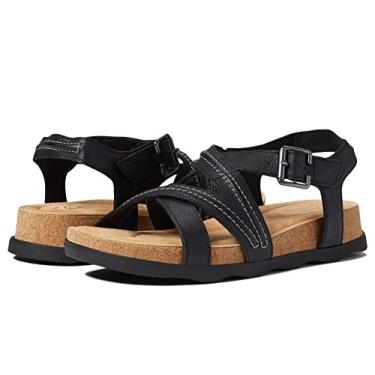 Imagem de Clarks Sandália rasteira feminina Brynn Ave, Couro preto, 41