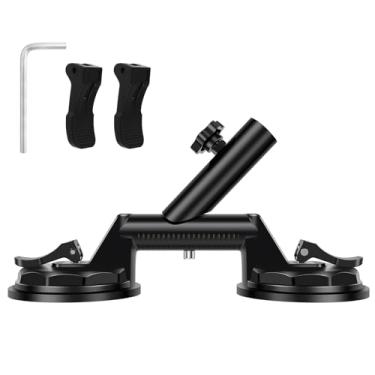 Imagem de Suporte de bandeira rápida para trailers, kit de montagem de mastro de bandeira com ventosa dupla, suporte de mastro de engate para trailers, caminhões, trailers, carros, barcos, iates, jipe, fácil