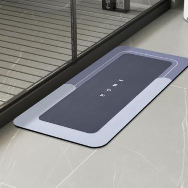 Imagem de Housego Tapete de banho absorvente tapete mágico, tapete de secagem rápida tapete de banho mágico (1 peça, 43 x 88, azul)