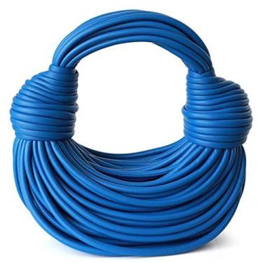 Imagem de Bolsa de mão Pearlzone Hand Bread feminina de couro azul