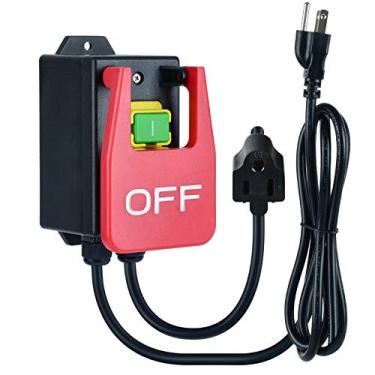 Imagem de Interruptor de liga/desliga monofásico de 110V, interruptor de mesa de roteador Ortis com placa de parada grande fácil contato para desligamento rápido para serras de mesa e outros equipamentos elétricos