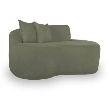 Imagem de Sofá Sala Curvo 2 Lugares Bouclé Verde