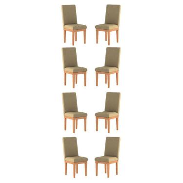 Imagem de Kit 8 Cadeiras Estofadas Para Sala De Jantar capuccino