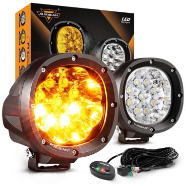 Imagem de Farol de Milha LED Offroad com 9000 Lúmens e 2 Cores 32V, 90W, 2Un, Auxbeam, Preto