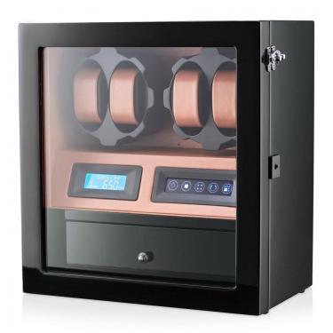 Imagem de Caixa, Estojo Rotativo Automático para Relógios com Luz e Painel de Controle, 4 Lugares...