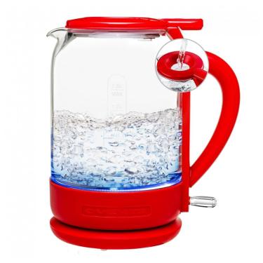 Imagem de Chaleira Elétrica de Vidro 1.5L com Desligamento Automático, 1500W, 110v, OVENTE KG516R, Vermelho