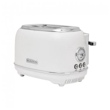 Imagem de Torradeira HADEN Chelsea inox 2 fatias marfim e cromada com fenda larga e 6 níveis de tostagem 900W 110V