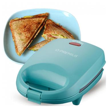 Imagem de Sanduicheira Mini Lancheira Cerâmica Antiaderente, Luz Indicadora, Molde de 12,7x11,2 Centímetros, Ideal para Rabanada, Sanduíche de Atum