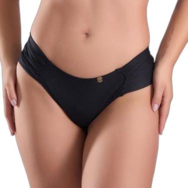 Imagem de Calcinha de biquini adulto microfibra modelo bombom ouseuse, Preto,  M