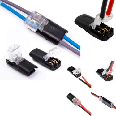Imagem de 10x Conector Eletrico Emenda Rapida Borne Fio Cabo 2 vias QUANTIDADE:1