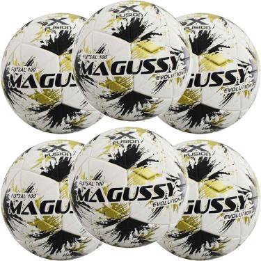 Imagem de Kit com 6 Bolas Infantis Magussy Evolution X-Fusion Max 100 Futsal Sub 11