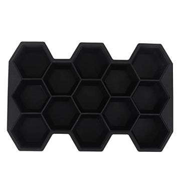 Imagem de Bandeja de cubo de gelo favo de mel bandeja de cubo de gelo 13 cubos molde de silicone para fazer cubos de gelo com tampas para festa de sorvete uísque coquetel bebida fria molde de cubo de gelo (cor: A, tamanho: 20x13,5cm)