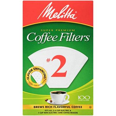 Imagem de Melitta Filtros de café cone nº 2, branco, 100 unidades