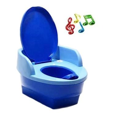 Imagem de Troninho Azul Infantil Musical 3 Em 1 Redutor De Degrau Pinico
