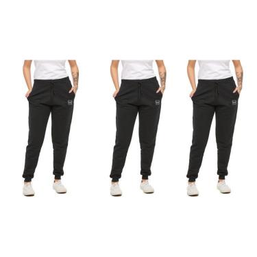 Imagem de Kit 03 Calças de Moletom Jogger Feminina Slim Sport Wooks-Feminino