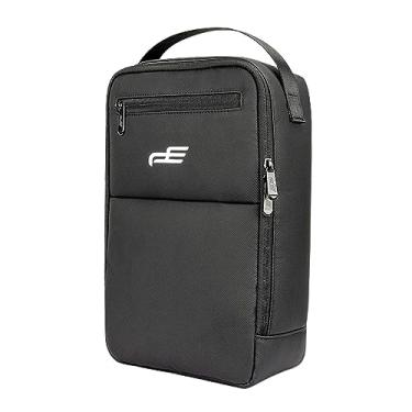 Imagem de Fancyes Saco para sapatos de golfe Saco para ténis de golfe Grande capacidade resistente à água Saco com fecho de correr Saco para sapatos de viagem Saco, PRETO
