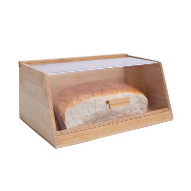 Imagem de Porta Pão de Bambu Oikos com Tampa Transparente 35cm Retangular