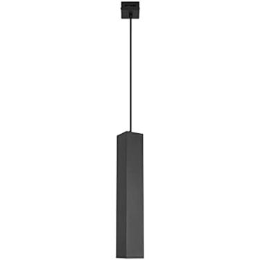 Imagem de Lustre Quadrado Preto De Cabeça Única 3W LED Tubo Longo Luz Pendente De Alumínio Luzes Suspensas Para Quarto Com Altura Ajustável Luminária De Suspensão Para Ilha De Cozinha,Luz Branca,Preto 30CM,