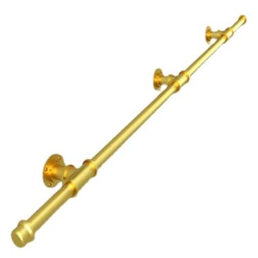 Imagem de Corrimãos para degraus externos, corrimãos de tubo galvanizado de ferro para escadas internas, montagem na parede, corredor, trilho de mão com kit de parafusos