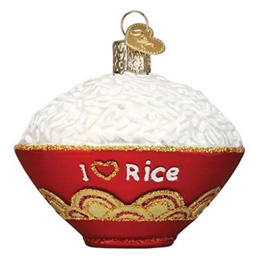 Imagem de Old World Christmas Tigela de arroz enfeite soprado de vidro para árvore de Natal