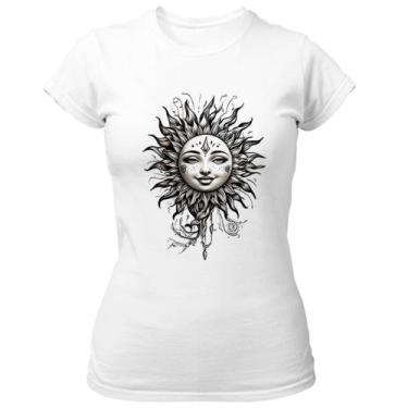 Imagem de Camiseta Baby Look Sol Blackwork Tatoo Style - Alearts