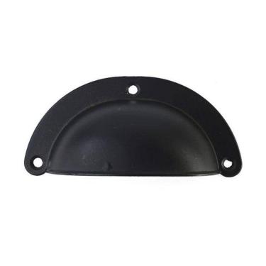 Imagem de Puxador Móveis Retrô Concha Metal Colonial Preto Fosco