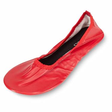 Imagem de Sapatilha feminina dobrável portátil para viagem Shoes 18 com estojo de transporte combinando, 1818a, vermelho, 11
