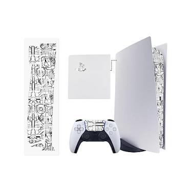 Imagem de TALONGAMES Película de console PS5, adesivo de fita intermediária host versão de disco, película de tira de proteção da parte central do console, acessórios de adesivo do meio do PS5, durável,