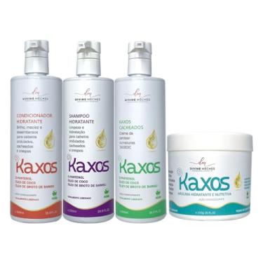 Imagem de Kit Divine Mèches Kaxos Shampoo, Condicionador, Creme para Cacheados e Máscara Capilar