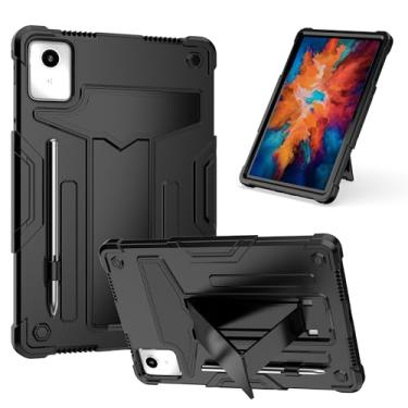 Imagem de elitegadget Capa para tablet Lenovo Tab M11 de 11 polegadas (TB-330FU / TB-331FC) lançado em 2024 - Capa protetora híbrida com suporte (preto/preto)