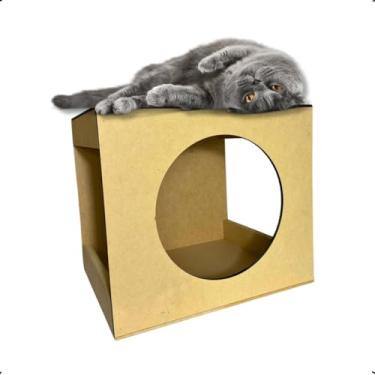 Imagem de Toca Para Gatos Nicho Com Carpete Antiderrapante e Madeira MDF 6mm Fixo de Parede