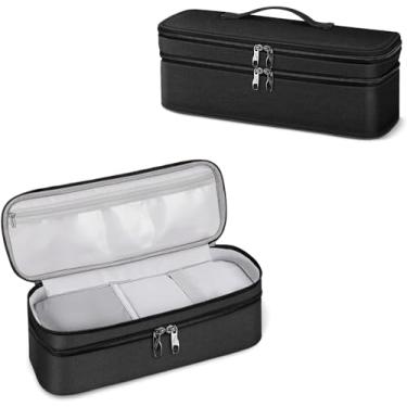 Imagem de SITHON Estojo de viagem de camada dupla para secador de cabelo Revlon One-Step / Volumizador/Styler, bolsa de armazenamento resistente à água para Revlon, Hot Tools, TDYJWELL, Escova de secador de cabelo Bongtai (apenas saco) (preto)