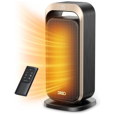 Imagem de Aquecedor Elétrico Portátil com Oscilação 70, Termostato, Controle Remoto e Temporizador, 110V 1500W, Dreo Solaris 317, Dourado