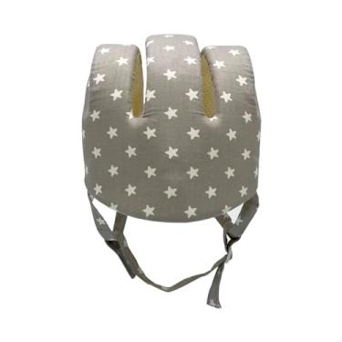 Imagem de menolana Capacete para bebês, capacete seguro para bebês de 6 meses a 4 anos, algodão, corrida, caminhada infantil, almofada macia, capacete de bebê, Cinza