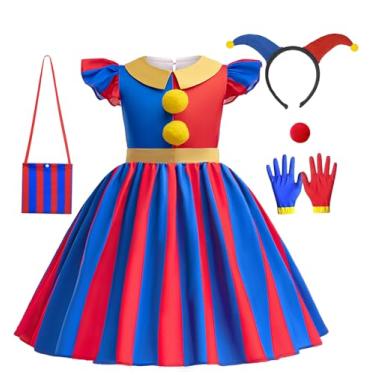 Imagem de Bvthiynu Circus Pomni Costume Kids Clown Dress for Girls Party Cosplay Outfit Hallowen Carnival Birthday, 3-4 Years Blue