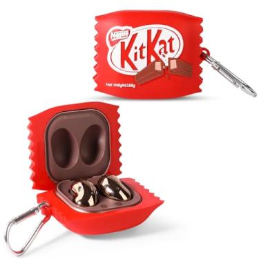 Imagem de Capa para Samsung Galaxy Buds2 Pro (2022)/Galaxy Buds 2 (2021)/Galaxy Buds Pro (2021)/Galaxy Buds Live (2020), capa de silicone de desenho animado XMBYGY com chaveiro para fones de ouvido (Kitkat)