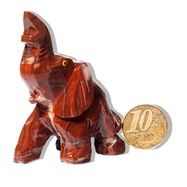 Imagem de Elefante Esculpido Artesanato em Pedra Dolomita Aprox 6cm