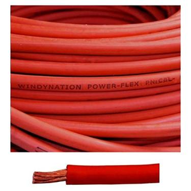 Imagem de WINDYNATION 2 AWG 2 calibre 2 fio de cabo de cobre para bateria de carro e chumbo de solda vermelho e preto - carro, RV, inversor, solar, bateria, 6 Gauge Cable, 20 ft Red