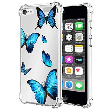 Imagem de Zoeirc Capa para iPod Touch 7/iPod Touch 6/iPod Touch 5 Capa transparente para meninas e mulheres, TPU macio à prova de choque Capa de telefone transparente para Apple iPod Touch 5/6/7 (borboleta)